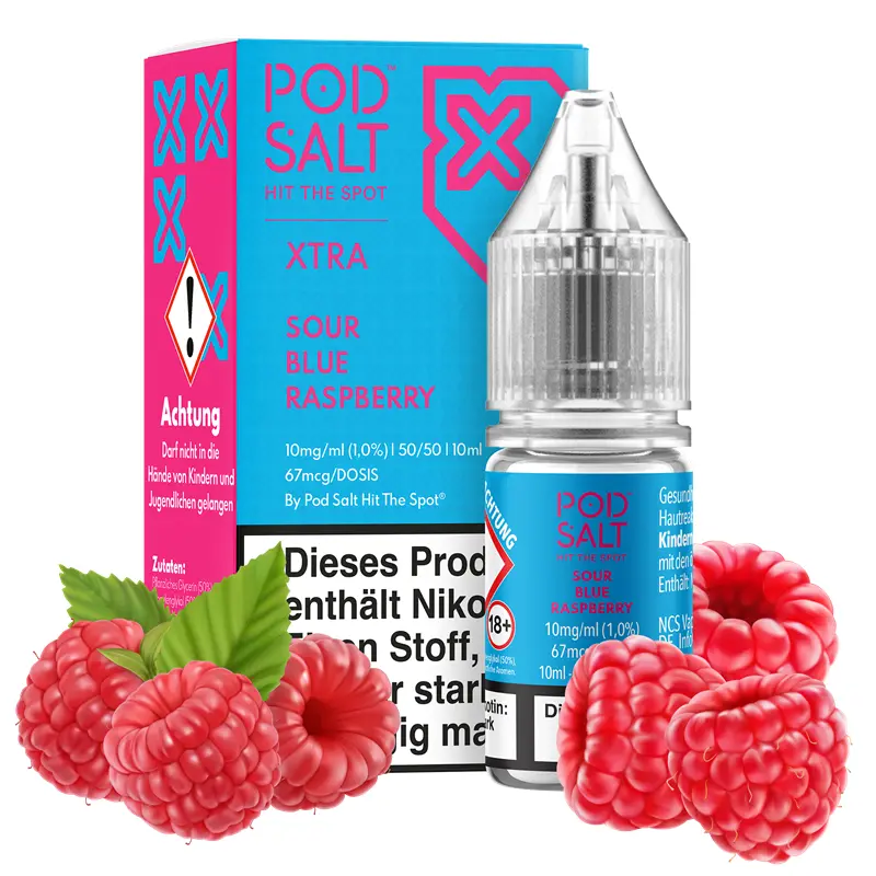 Pod Salt Xtra – Sour Blue Raspberry – 10 ml Nikotinsalz Liquid – Bild 2