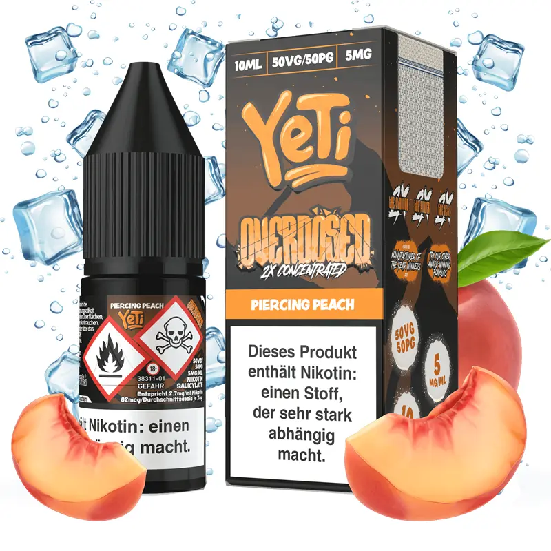 Yeti Overdosed – Piercing Peach – 10 ml Nikotinsalz Liquid – Bild 2