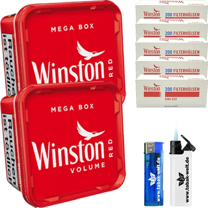 Winston Tabak 2 x Mega Box mit 1000 Filterhülsen – Bild 2