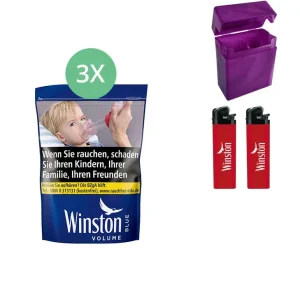 Winston Blue 3 x Beutel mit Etui