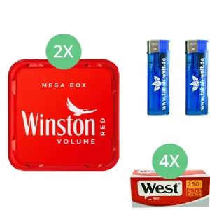 Winston Tabak 2 x Mega Box mit 1000 Special Size Hülsen