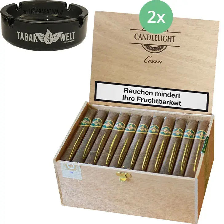 Candlelight Corona Brasil 2 x 50 Zigarren mit Aschenbecher – Bild 2