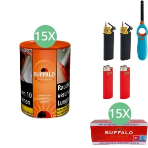 Buffalo Red 15 x 75g mit 3000 Buffalo Special Stick Size