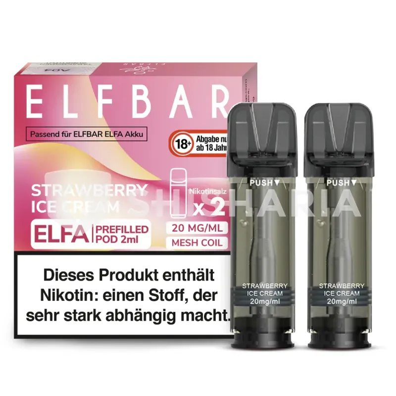 Elfbar Elfa Pods E-Zigarette – Strawberry Ice Cream – Bild 2