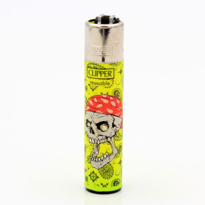 Clipper Feuerzeug Danger Skulls 1 Gelb 4v4